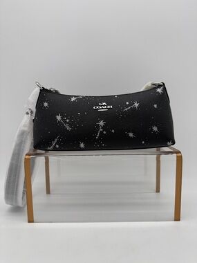 Coach Charlotte Shoulder Bag With Star Print Black Silver